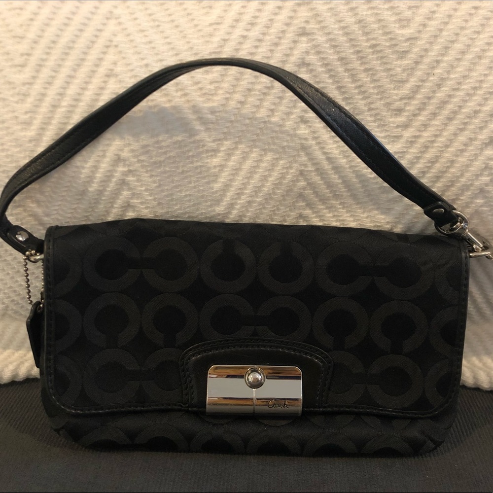 COACH black wristlet/clutch
